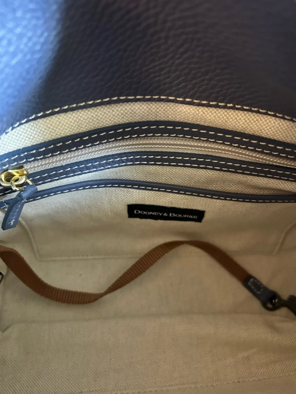 Dooney & Bourke Blue Pebble Leather Satchel - Picture 10 of 16